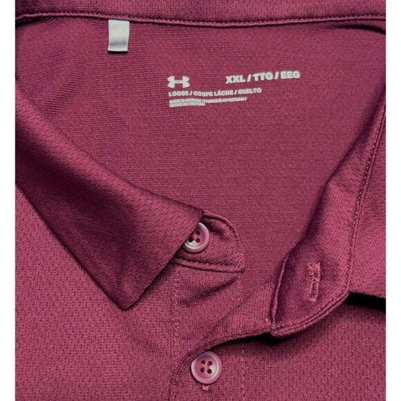 Under Armour Mens Towson Generals Polo Shirt XXL Maroon Polyester Performance - Picture 4 of 6